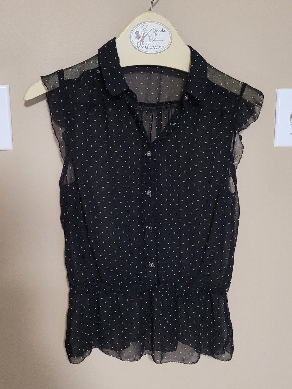 💚10 for $10💚 Bundle and save Polka Dot Sheer Peplum Blouse